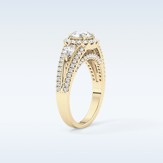 0.62 CT Cluster Engagement Ring Featuring Round Moissanite