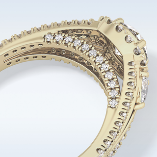 0.62 CT Cluster Engagement Ring Featuring Round Moissanite