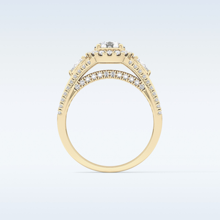 0.62 CT Cluster Engagement Ring Featuring Round Moissanite