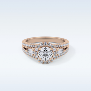 0.62 CT Cluster Engagement Ring Featuring Round Moissanite