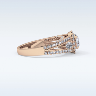0.62 CT Cluster Engagement Ring Featuring Round Moissanite
