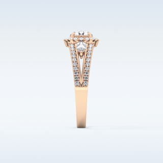 0.62 CT Cluster Engagement Ring Featuring Round Moissanite