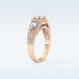 0.62 CT Cluster Engagement Ring Featuring Round Moissanite
