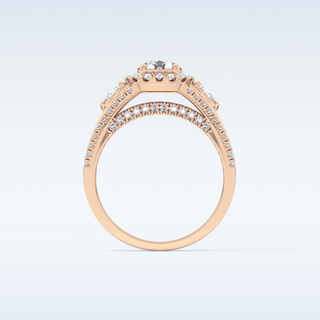 0.62 CT Cluster Engagement Ring Featuring Round Moissanite