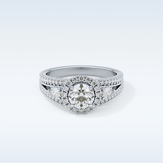0.62 CT Cluster Engagement Ring Featuring Round Moissanite