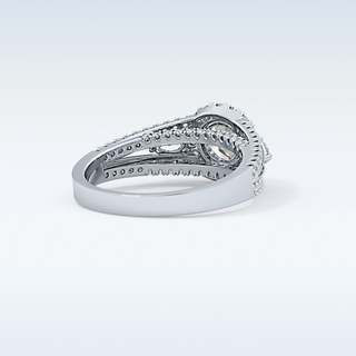 0.62 CT Cluster Engagement Ring Featuring Round Moissanite