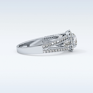 0.62 CT Cluster Engagement Ring Featuring Round Moissanite