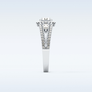 0.62 CT Cluster Engagement Ring Featuring Round Moissanite