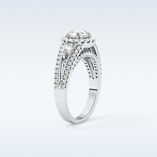 0.62 CT Cluster Engagement Ring Featuring Round Moissanite