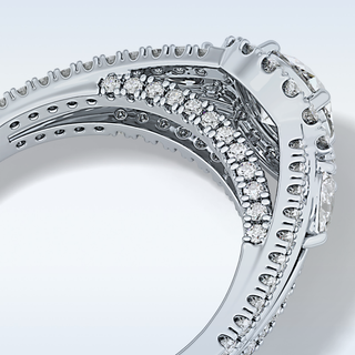 0.62 CT Cluster Engagement Ring Featuring Round Moissanite