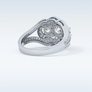 0.56 CT Cluster & Split Shank Engagement Ring Featuring Round Moissanite
