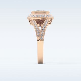 0.91 CT Double Halo & Pave Engagement Ring Featuring Oval Moissanite