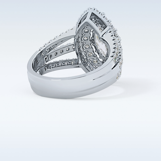 1.5 CT Double Halo & Pave Engagement Ring Featuring Marquise Moissanite
