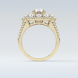 1.13 CT Cluster Engagement Ring Featuring Round Moissanite