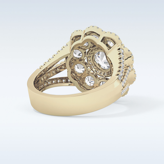 1.13 CT Cluster Engagement Ring Featuring Round Moissanite