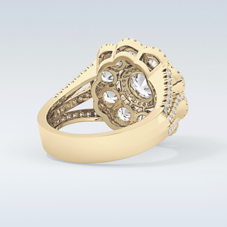 1.13 CT Cluster Engagement Ring Featuring Round Moissanite