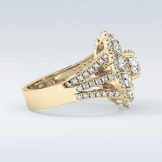 1.13 CT Cluster Engagement Ring Featuring Round Moissanite