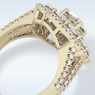 1.13 CT Cluster Engagement Ring Featuring Round Moissanite