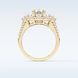 1.13 CT Cluster Engagement Ring Featuring Round Moissanite