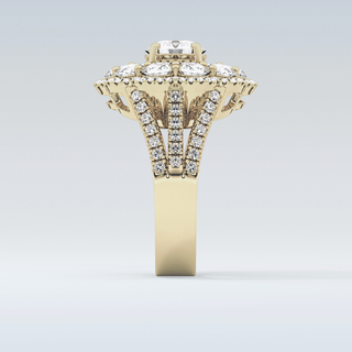 1.13 CT Cluster Engagement Ring Featuring Round Moissanite
