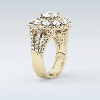 1.13 CT Cluster Engagement Ring Featuring Round Moissanite