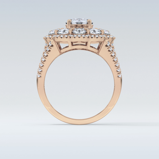 1.13 CT Cluster Engagement Ring Featuring Round Moissanite
