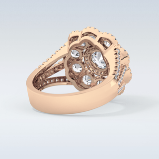 1.13 CT Cluster Engagement Ring Featuring Round Moissanite