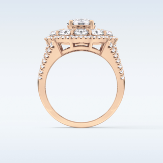 1.13 CT Cluster Engagement Ring Featuring Round Moissanite