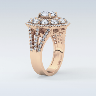 1.13 CT Cluster Engagement Ring Featuring Round Moissanite