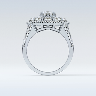 1.13 CT Cluster Engagement Ring Featuring Round Moissanite