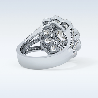 1.13 CT Cluster Engagement Ring Featuring Round Moissanite