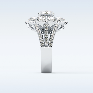 1.13 CT Cluster Engagement Ring Featuring Round Moissanite