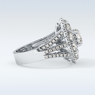 1.13 CT Cluster Engagement Ring Featuring Round Moissanite