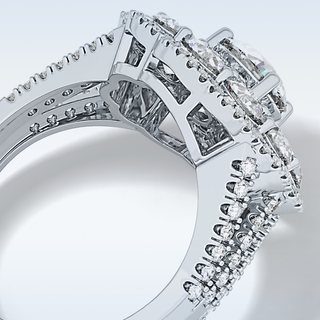 1.13 CT Cluster Engagement Ring Featuring Round Moissanite