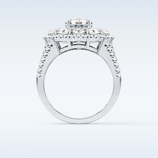 1.13 CT Cluster Engagement Ring Featuring Round Moissanite