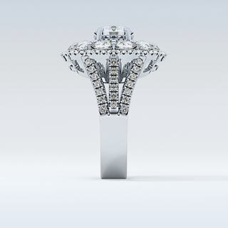 1.13 CT Cluster Engagement Ring Featuring Round Moissanite