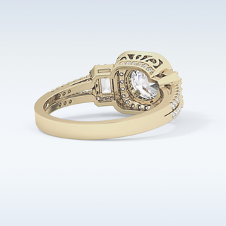 1.28 CT Cluster Engagement Ring Featuring Round Moissanite