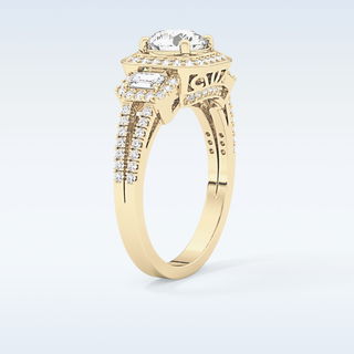 1.28 CT Cluster Engagement Ring Featuring Round Moissanite