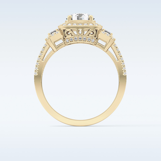 1.28 CT Cluster Engagement Ring Featuring Round Moissanite