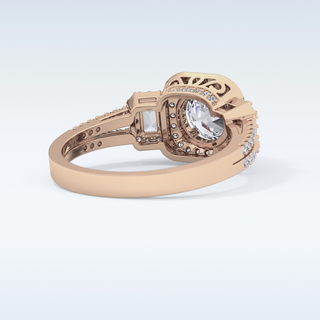 1.28 CT Cluster Engagement Ring Featuring Round Moissanite