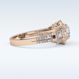 1.28 CT Cluster Engagement Ring Featuring Round Moissanite