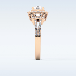 1.28 CT Cluster Engagement Ring Featuring Round Moissanite