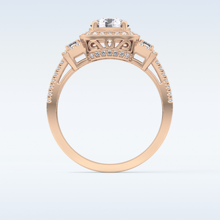 1.28 CT Cluster Engagement Ring Featuring Round Moissanite