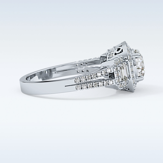 1.28 CT Cluster Engagement Ring Featuring Round Moissanite