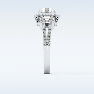1.28 CT Cluster Engagement Ring Featuring Round Moissanite