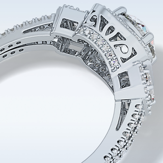 1.28 CT Cluster Engagement Ring Featuring Round Moissanite