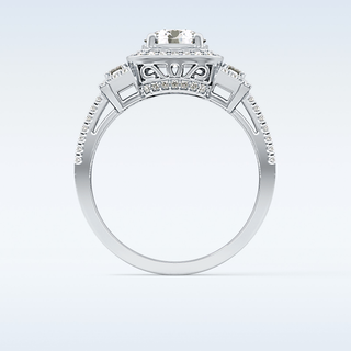 1.28 CT Cluster Engagement Ring Featuring Round Moissanite