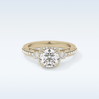 1.05 CT Cluster Engagement Ring Featuring Round Moissanite
