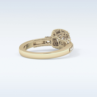 1.05 CT Cluster Engagement Ring Featuring Round Moissanite