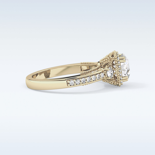 1.05 CT Cluster Engagement Ring Featuring Round Moissanite
